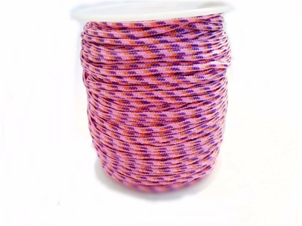 Snur paracord 2,5 mm roz multicolor (1metru) KORP 0003