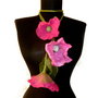 Anemone- colier, brau de lana si matase naturala impaslita