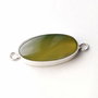 Conector agata verde olive in rama argintata