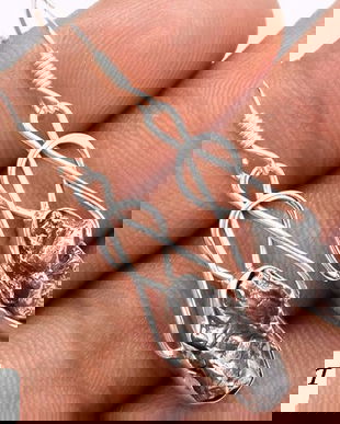 Ag184 - Cercei, argint 925, meteorit Campo del Cielo