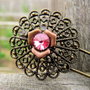 Brosa bronz&cristal swarovski roz