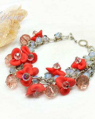Bratara opalit floral