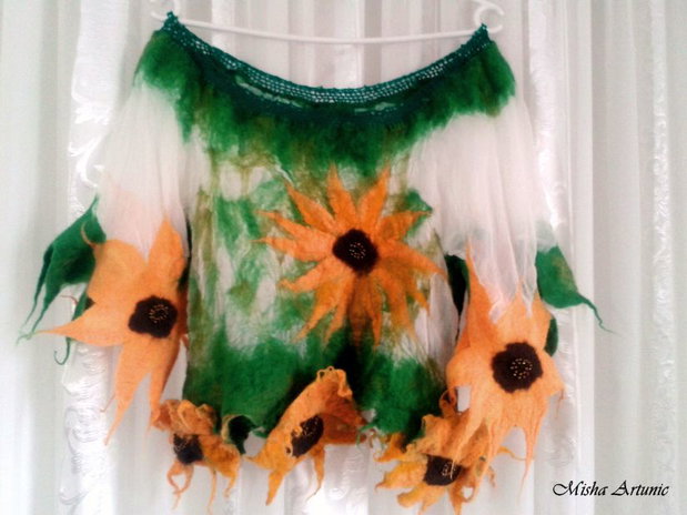 Bluza impaslita, cu matase naturala, - Dupa soare- vandut