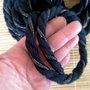 Snur bumbac impletit cu snur negru metalizat , 10mm (50cm) (KORB 004 )