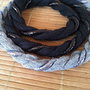 Snur bumbac impletit cu snur negru metalizat , 10mm (50cm) (KORB 004 )