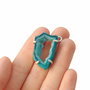 Pandant free form cu agata druzy teal in rama argintata