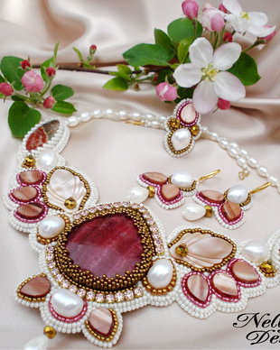 REZERVAT - “Spring Blossom” – Set colier, inel şi cercei