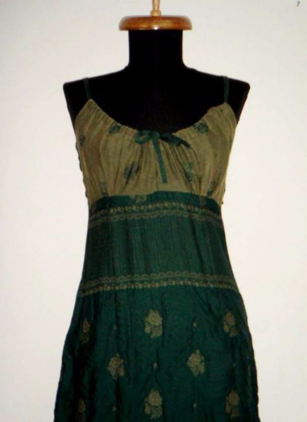 Rochie maxi noua, Diana Osorhan, din matase verde, cu volan