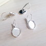 2b tortite cercei placate argint cu platou pentru cabochon 12mm (SPLAK 057)