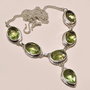 Colier placat cu argint si green amethyst