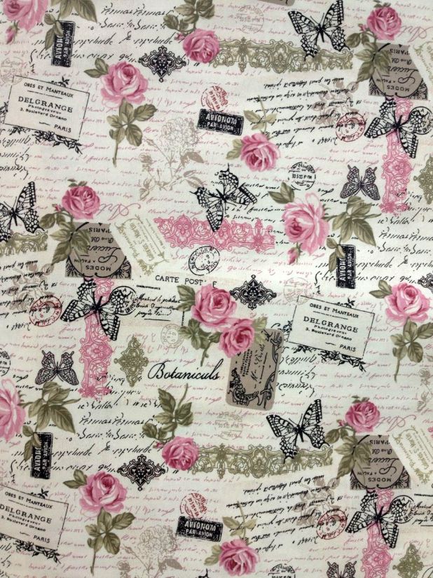 !! Ultimii 2 metri !! - Pink Rose Collage - Tesaturi colectie limitata !!stoc limitat!!