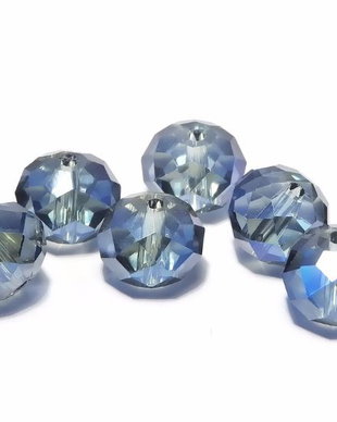 Cristale din sticla, rondelle, 10x8 mm, albastre