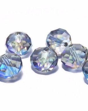 Cristale din sticla, rondelle, 10x8 mm, rondelle, AB