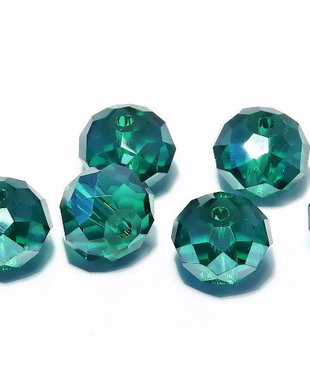 Cristale din sticla, rondelle, 10x8 mm, teal