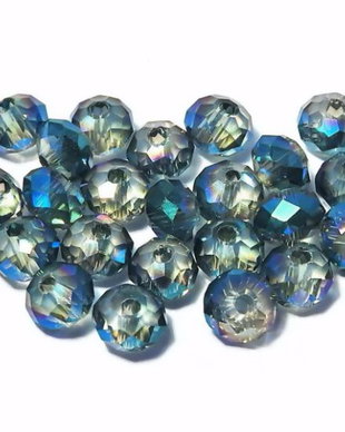 Cristale din sticla, rondelle, 4x3 mm, verzi