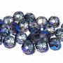 Cristale din sticla, rondelle, 6x5 mm, albastre