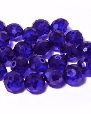 Cristale din sticla, rondelle, 6x4 mm, safir