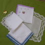 Set 4 batistute cu dantela si broderie