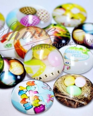 Cabochon din sticla, model de Paste, 12x4mm