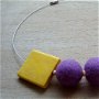 Colier Eclectic yellow and mauve