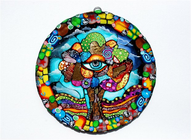 Tablou , Pictura pe Sticla , Magic Tree Of Life - Sunrise - GOA Trance Collection