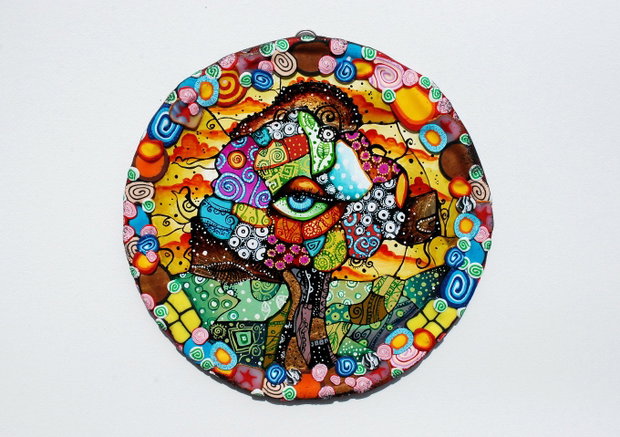 Tablou , Pictura pe Sticla , Magic Tree Of Life - Sunset - GOA Trance Collection
