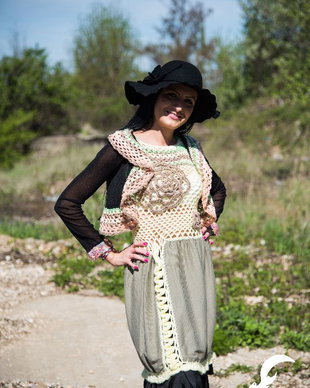 bolero voal accesorizat cu croset