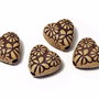 Margele din acril, decorative, inimioara, antic style, 13x13 mm