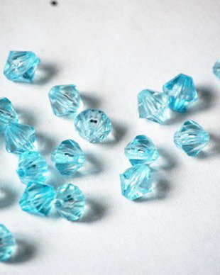 LMA802 - (10 buc) margele acrilice biconice albastre - 8x6 mm