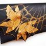 poseta plic handmade unicat din piele naturala -Golden Butterfly