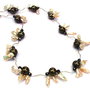 Colier Perle Biwa, Pirita, Hematit si Argint 925 - CO180 - Colier delicat, colier logodna, colier mireasa, cadou iubita, cadou sotie