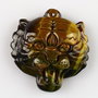 REZERVAT 7836 - Pandantiv, cap de tigru sculptat, ochi de tigru maro-auriu, 32x30x12mm