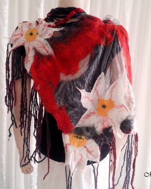 Sal/ Esarfa hippy de vara impaslita pe organza matase -