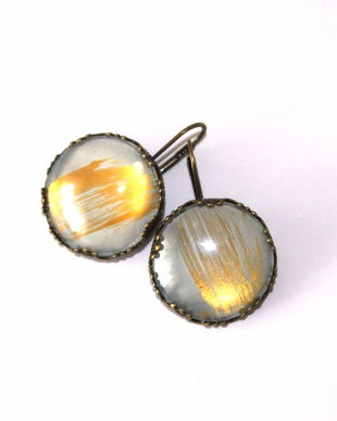 Cercei bronz patinat