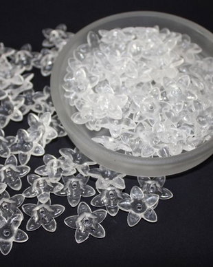 Margele acrilice flori transparente