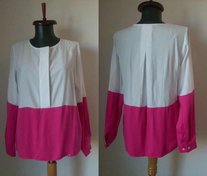 BLUZA ALB FUCHSIA