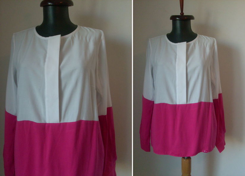 BLUZA ALB FUCHSIA