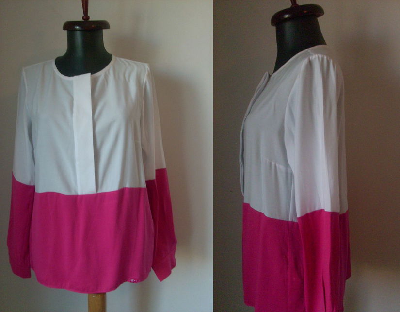 BLUZA ALB FUCHSIA