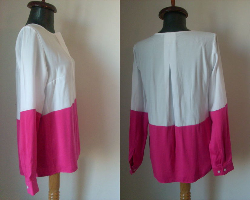 BLUZA ALB FUCHSIA