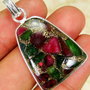Pandantiv placat cu argint si ruby emerald