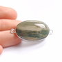 Conector cu jasper natural - in rama argintata