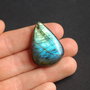 Cabochon Labradorit  lacrima - verde albastru  - cab flashy