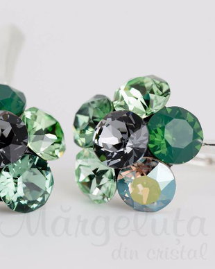 Cercei Swarovski Regal - Chaton  Flower / Argint 925