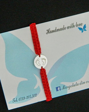 Bratara personalizata argint 925 - Talpite bebe