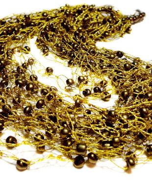 Colier crosetat Golden Coffee