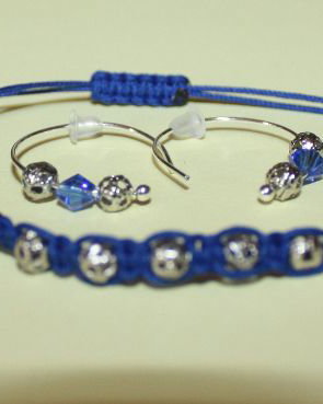set bratara si cercei / set bijuterii pentru fetite si adolescente - blue