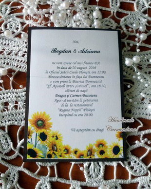Invitatie floarea soarelui