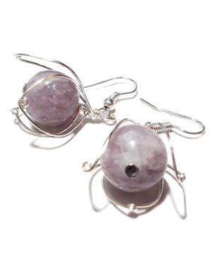 Cercei "Tulip" lepidolite