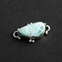 Larimar dominican - natural, netratat, veritabil  in rama argintata si antichizata