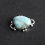 Larimar dominican - natural, netratat, veritabil  in rama argintata si antichizata